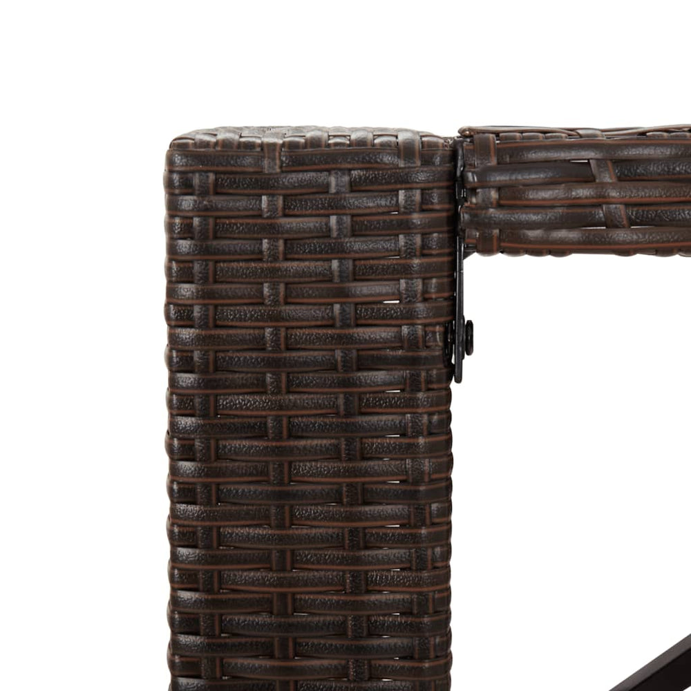 Bartafel met glazen blad 185x80x110 cm poly rattan bruin MeubelReus