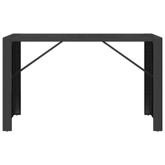 Bartafel met glazen blad 185x80x110 cm poly rattan zwart MeubelReus