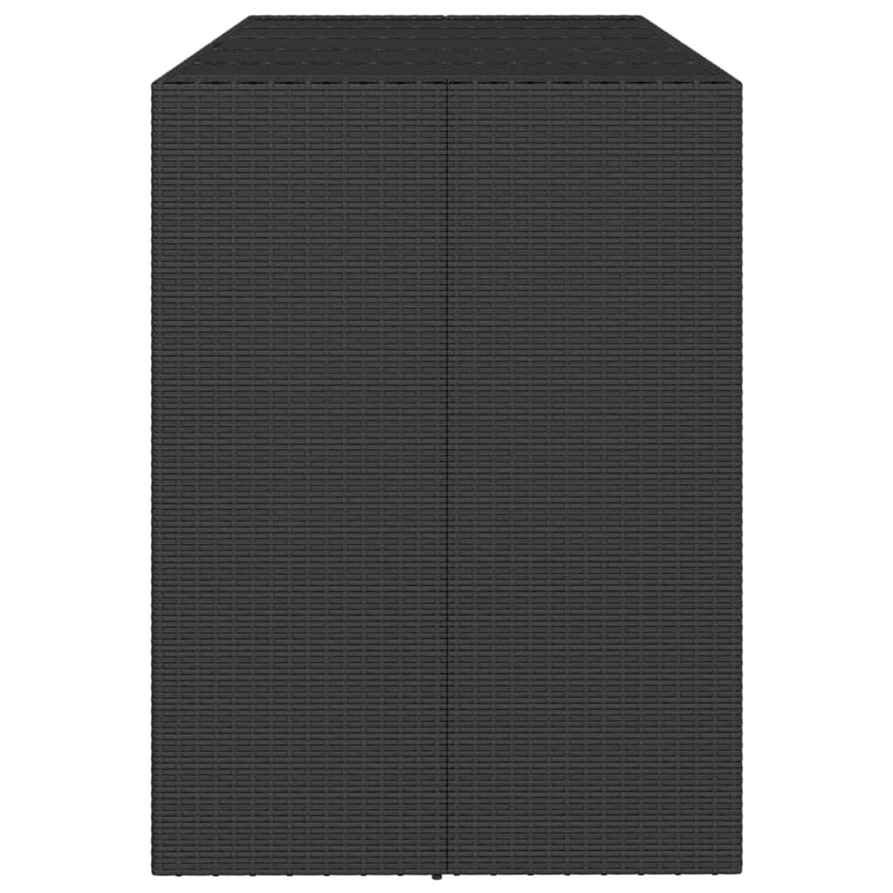 Bartafel met glazen blad 185x80x110 cm poly rattan zwart MeubelReus