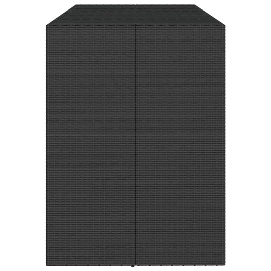 Bartafel met glazen blad 185x80x110 cm poly rattan zwart MeubelReus
