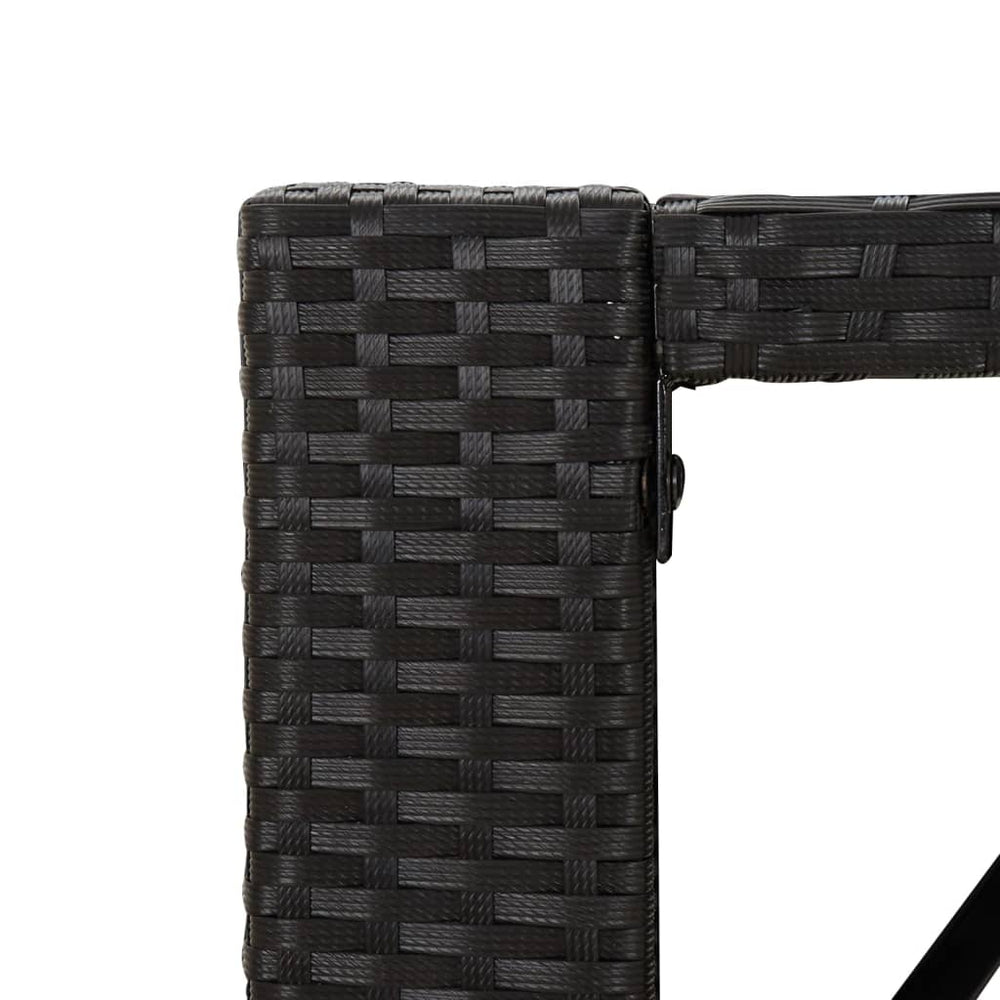 Bartafel met glazen blad 185x80x110 cm poly rattan zwart MeubelReus