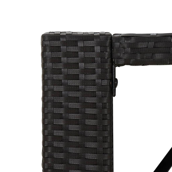 Bartafel met glazen blad 185x80x110 cm poly rattan zwart MeubelReus