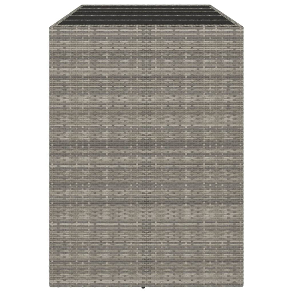 Bartafel met glazen blad 185x80x110 cm poly rattan grijs MeubelReus