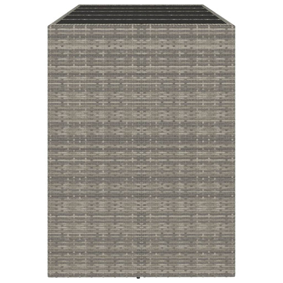 Bartafel met glazen blad 185x80x110 cm poly rattan grijs MeubelReus