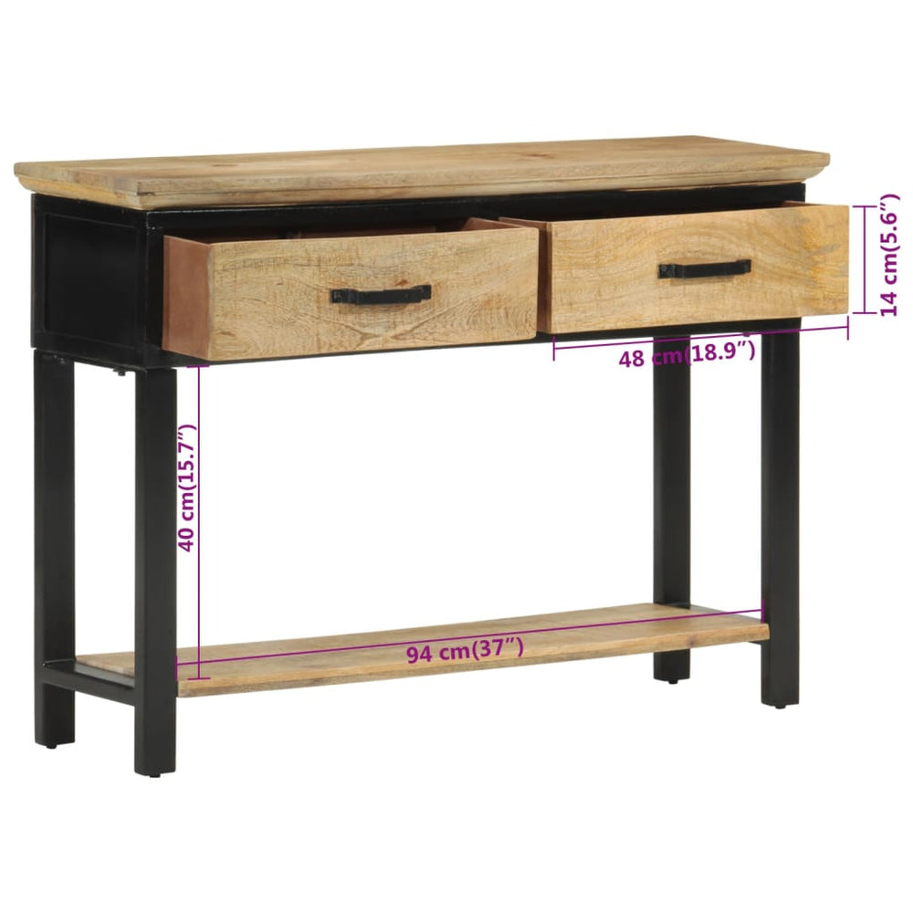 Wandtafel 110x30x75 cm massief ruw mangohout MeubelReus