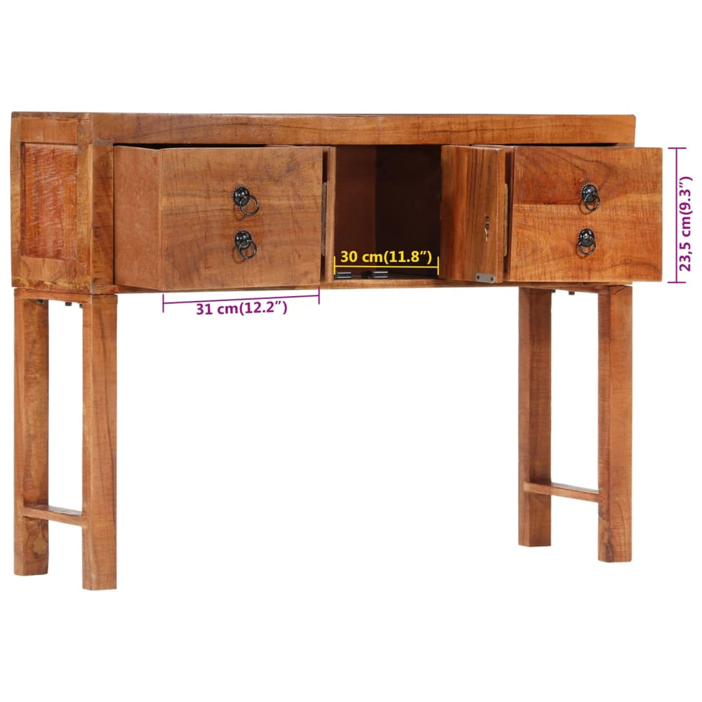 Wandtafel 120x32x80 cm massief ruw acaciahout MeubelReus