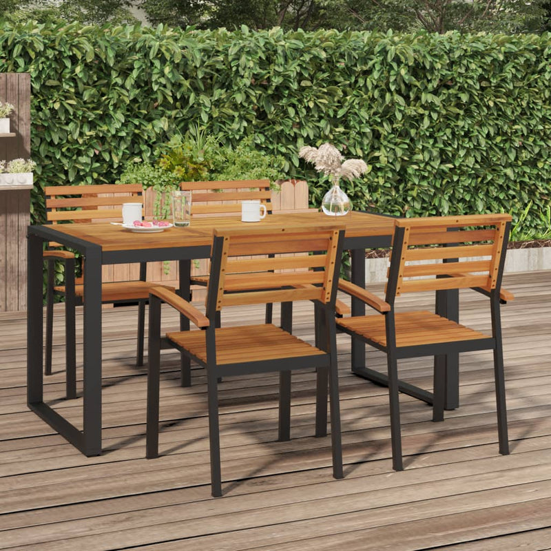 Tuintafel met U-vormige poten 160x80x75 cm massief acaciahout MeubelReus