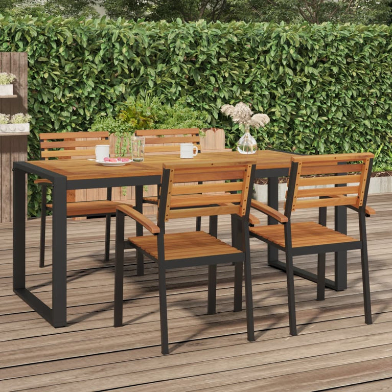 Tuintafel met U-vormige poten 180x90x75 cm massief acaciahout MeubelReus