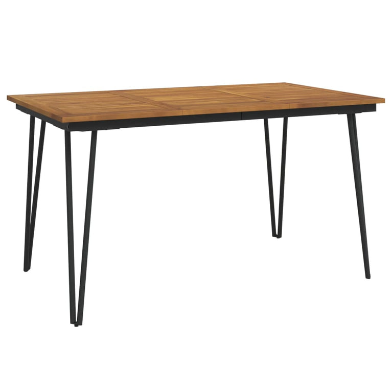 Tuintafel met haarspeldpoten 140x80x75 cm massief acaciahout MeubelReus