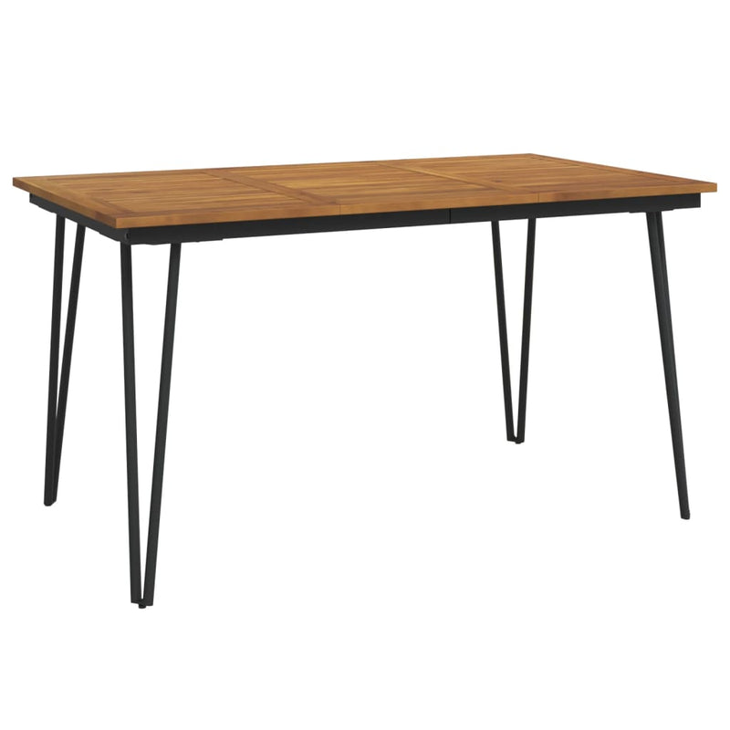 Tuintafel met haarspeldpoten 140x80x75 cm massief acaciahout MeubelReus