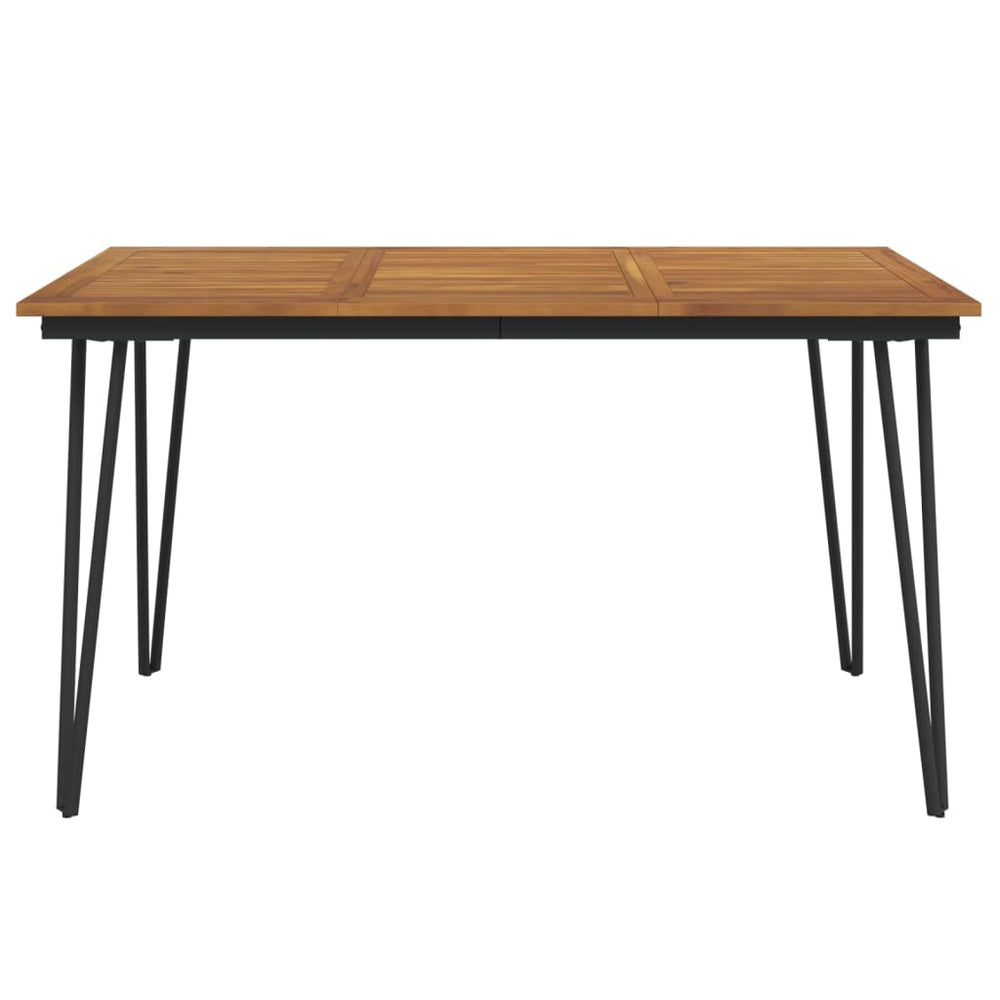 Tuintafel met haarspeldpoten 140x80x75 cm massief acaciahout MeubelReus