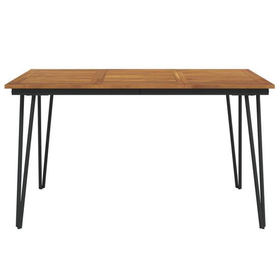 Tuintafel met haarspeldpoten 140x80x75 cm massief acaciahout MeubelReus