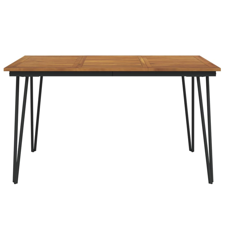 Tuintafel met haarspeldpoten 140x80x75 cm massief acaciahout MeubelReus