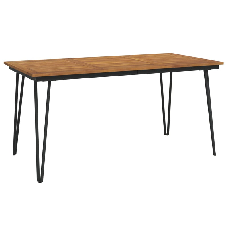 Tuintafel met haarspeldpoten 160x80x75 cm massief acaciahout MeubelReus