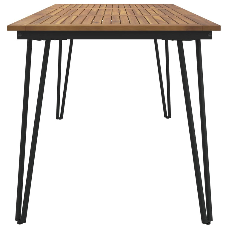 Tuintafel met haarspeldpoten 160x80x75 cm massief acaciahout MeubelReus