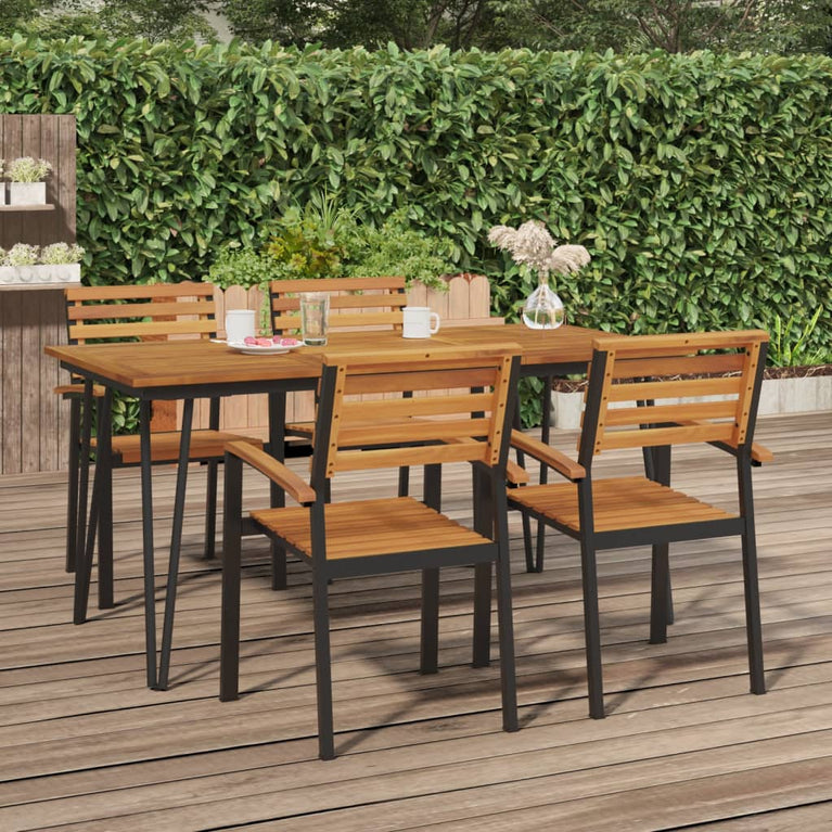 Tuintafel met haarspeldpoten 160x80x75 cm massief acaciahout MeubelReus
