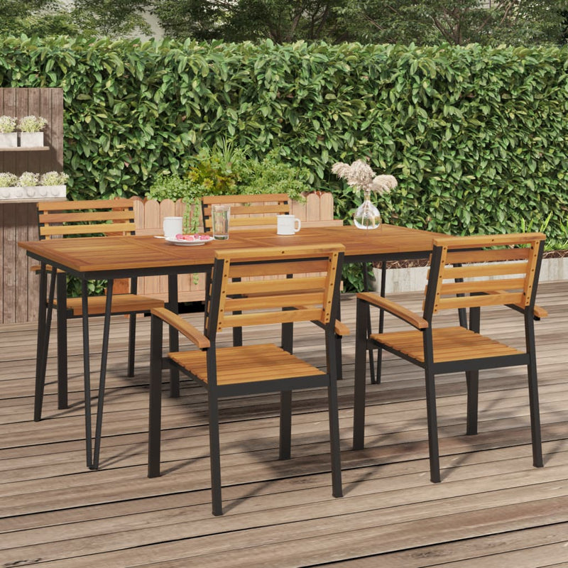 Tuintafel met haarspeldpoten 180x90x75 cm massief acaciahout MeubelReus