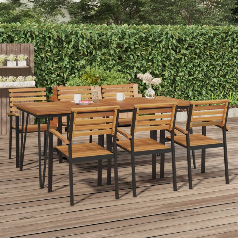 Tuintafel met haarspeldpoten 200x90x75 cm massief acaciahout MeubelReus
