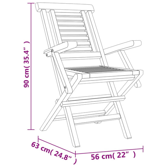 Tuinstoelen 2 st inklapbaar 56x63x90 cm massief teakhout MeubelReus