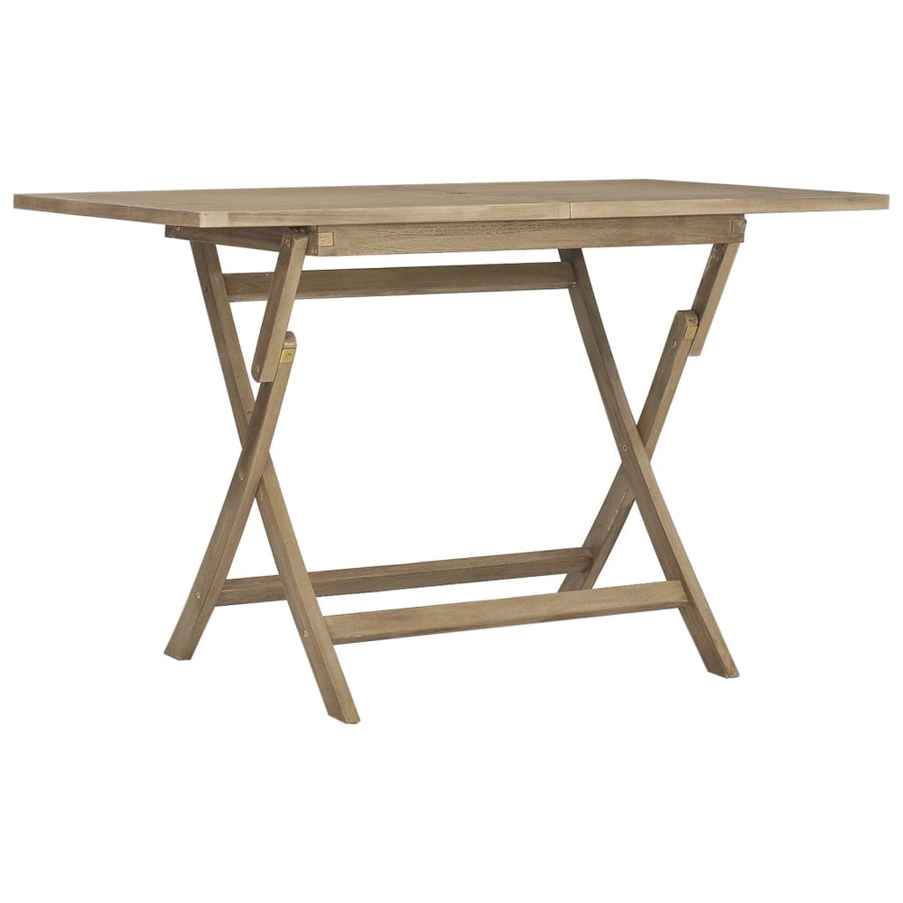 Tuintafel inklapbaar 120x70x75 cm massief teakhout grijs MeubelReus