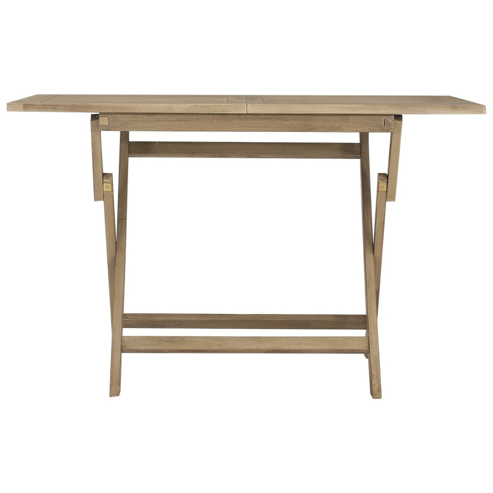 Tuintafel inklapbaar 120x70x75 cm massief teakhout grijs MeubelReus