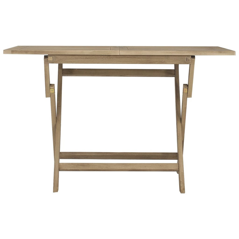 Tuintafel inklapbaar 120x70x75 cm massief teakhout grijs MeubelReus