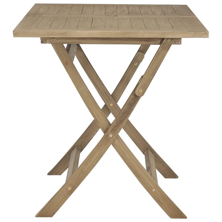 Tuintafel inklapbaar 120x70x75 cm massief teakhout grijs MeubelReus