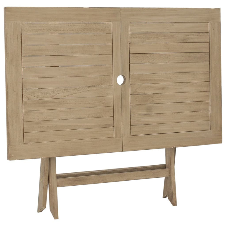 Tuintafel inklapbaar 120x70x75 cm massief teakhout grijs MeubelReus