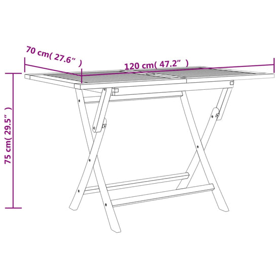 Tuintafel inklapbaar 120x70x75 cm massief teakhout grijs MeubelReus