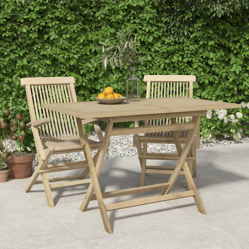 Tuintafel inklapbaar 120x70x75 cm massief teakhout grijs MeubelReus