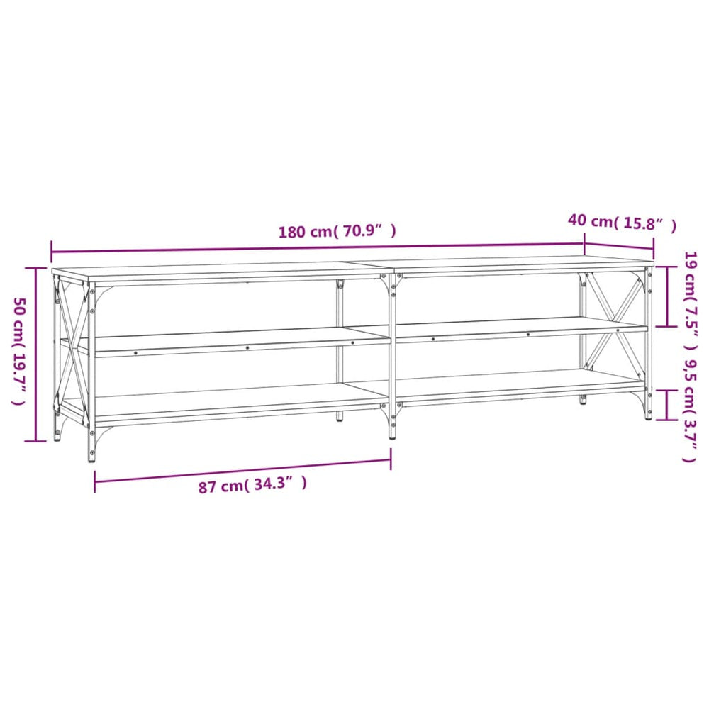 Tv-meubel 180x40x50 cm bewerkt hout sonoma eikenkleurig MeubelReus