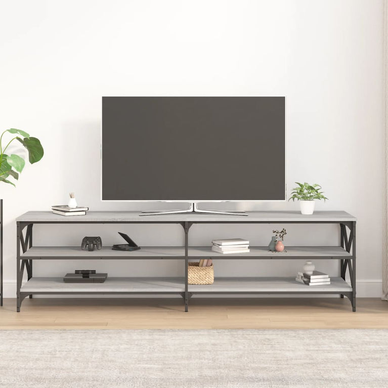 Tv-meubel 180x40x50 cm bewerkt hout grijs sonoma eikenkleurig MeubelReus