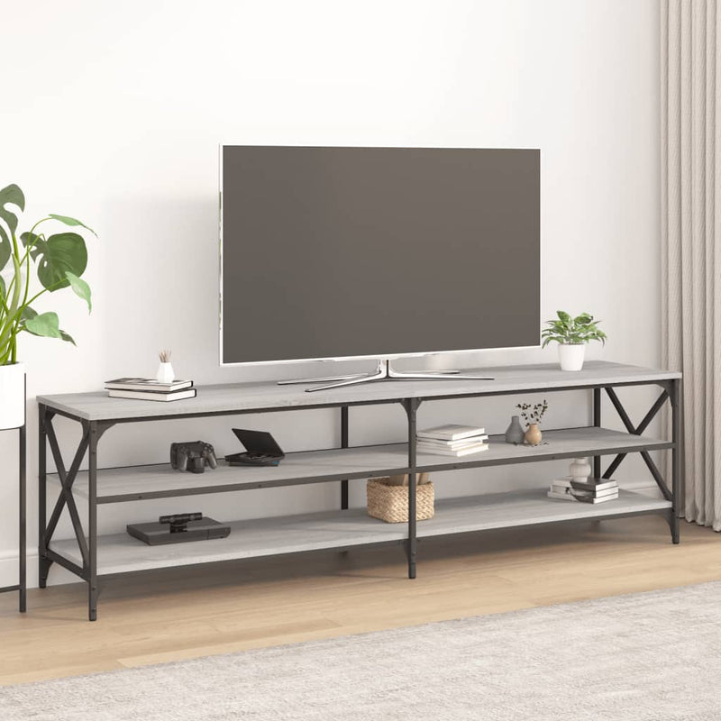 Tv-meubel 180x40x50 cm bewerkt hout grijs sonoma eikenkleurig MeubelReus