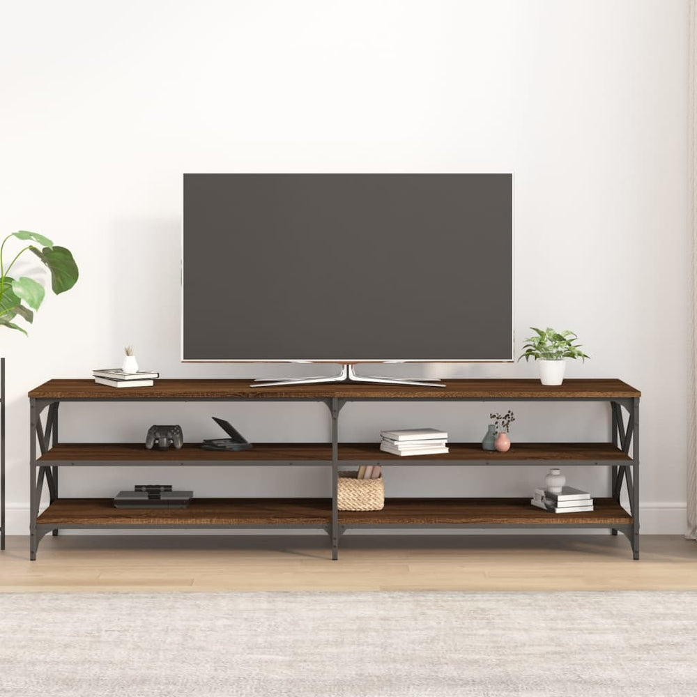 Tv-meubel 180x40x50 cm bewerkt hout bruin eikenkleur MeubelReus