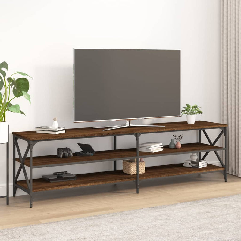Tv-meubel 180x40x50 cm bewerkt hout bruin eikenkleur MeubelReus