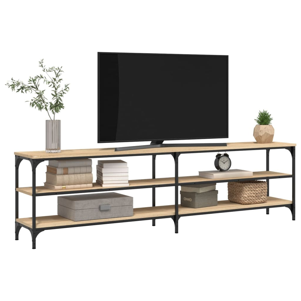 Tv-meubel 180x30x50 cm bewerkt hout metaal sonoma eikenkleurig MeubelReus