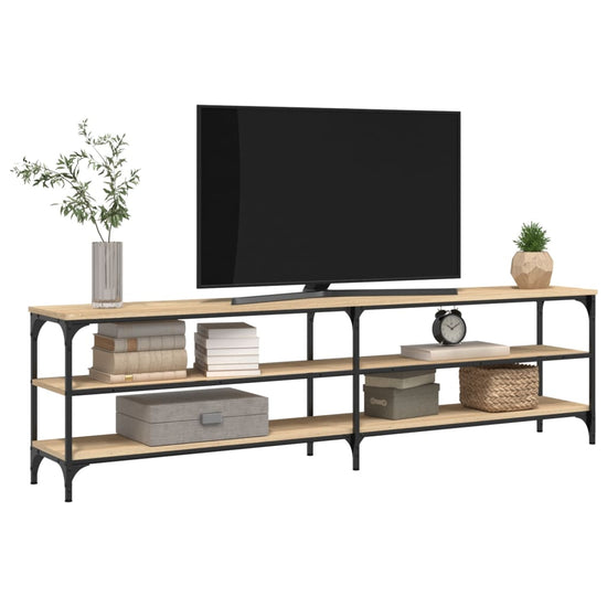 Tv-meubel 180x30x50 cm bewerkt hout metaal sonoma eikenkleurig MeubelReus