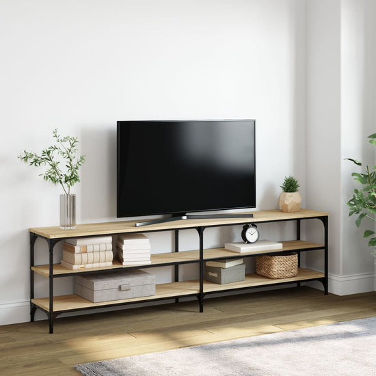 Tv-meubel 180x30x50 cm bewerkt hout metaal sonoma eikenkleurig MeubelReus