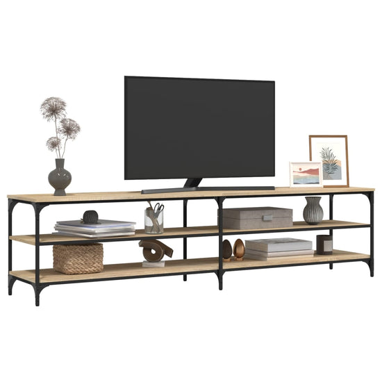 Tv-meubel 200x30x50 cm bewerkt hout metaal sonoma eikenkleurig MeubelReus