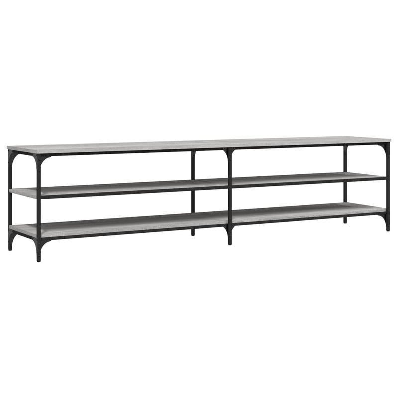 Tv-meubel 200x30x50 cm bewerkt hout metaal grijs sonoma eiken MeubelReus