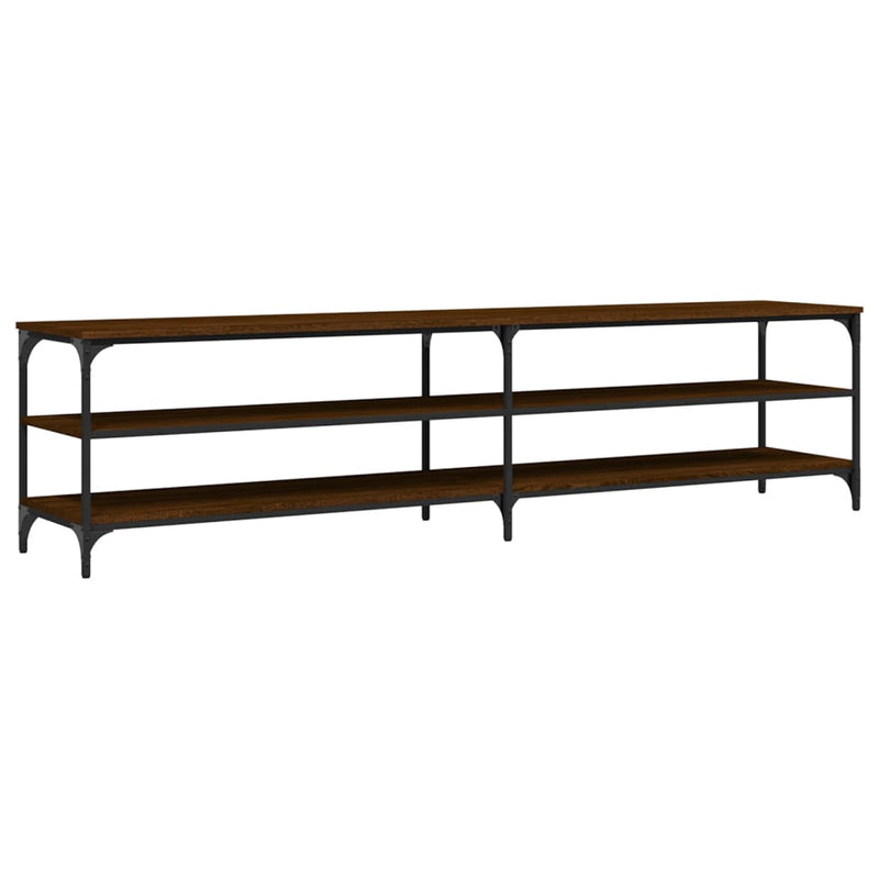 Tv-meubel 200x30x50 cm bewerkt hout metaal bruin eikenkleur MeubelReus