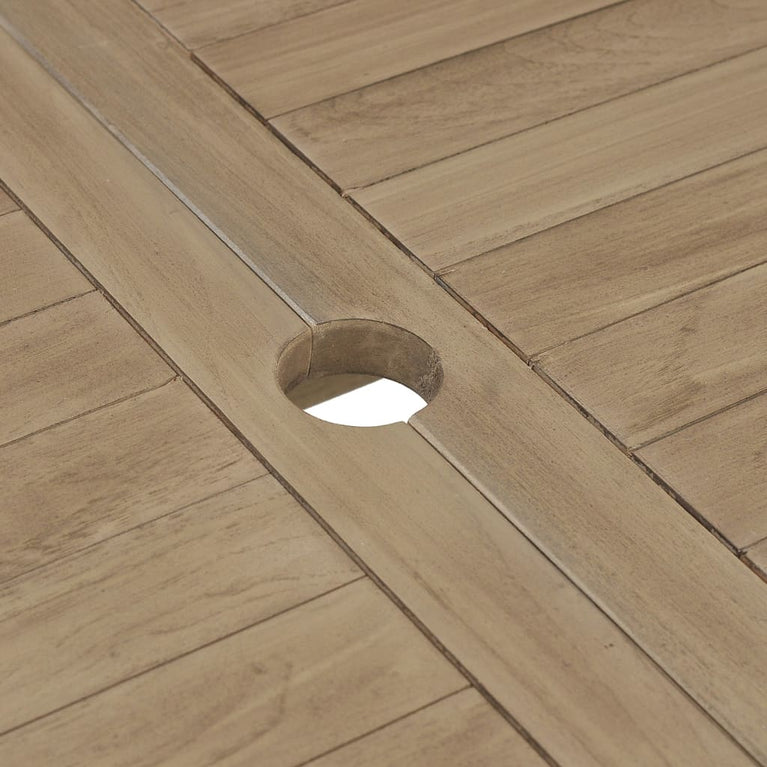 7-delige Tuinset massief teakhout grijs MeubelReus