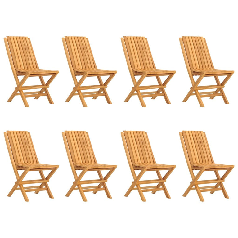 Tuinstoelen 8 st inklapbaar 47x47x89 cm massief teakhout MeubelReus