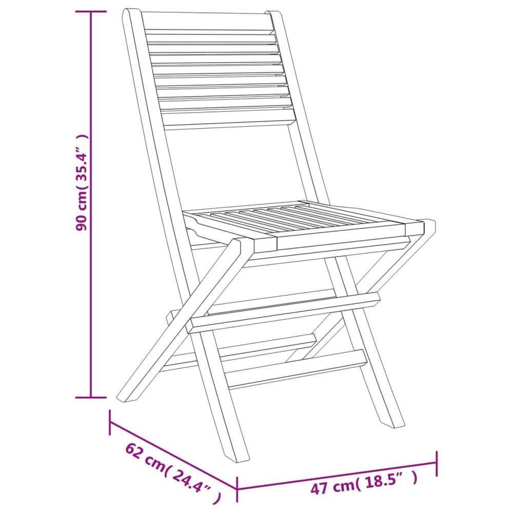 Tuinstoelen inklapbaar 8 st 47x62x90 cm massief teakhout MeubelReus