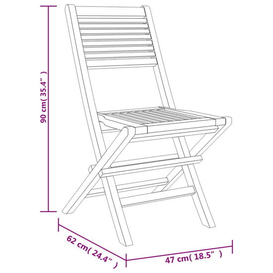 Tuinstoelen inklapbaar 8 st 47x62x90 cm massief teakhout MeubelReus