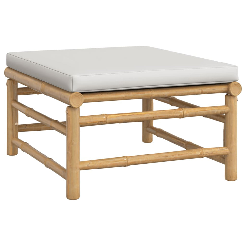 6-delige Loungeset met kussens bamboe lichtgrijs MeubelReus