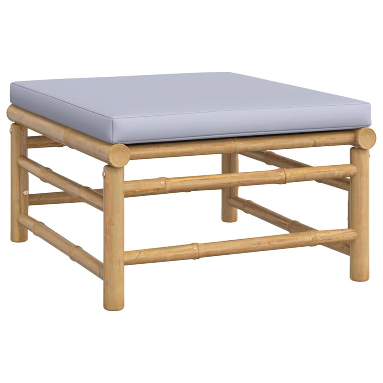 10-delige Loungeset met lichtgrijze kussens bamboe MeubelReus