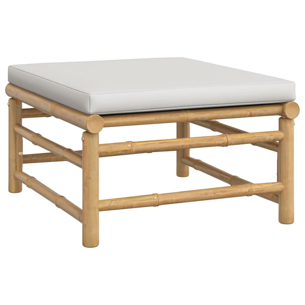 7-delige Loungeset met lichtgrijze kussens bamboe MeubelReus