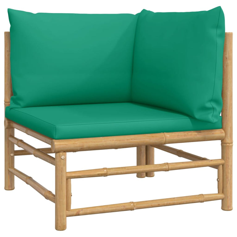 3-delige Loungeset met kussens bamboe groen MeubelReus