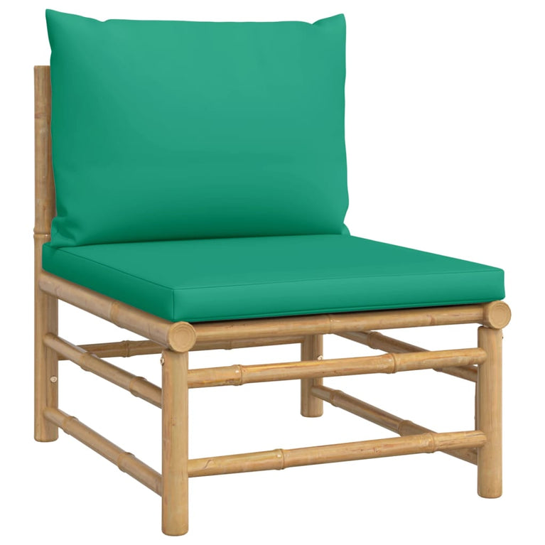 3-delige Loungeset met kussens bamboe groen MeubelReus